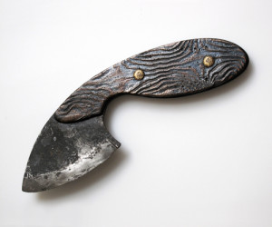 Eugene Pijanowski Skinner’s Blade, 1988 Mokume-gane silver, copper & kurmido knife: 6-¼" x 2-½" x ¼"