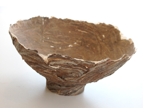 Kay Sekimachi Vessel #02, 2014 Brown hornets nest paper bowl 6 3/4" X 3 1/4" 